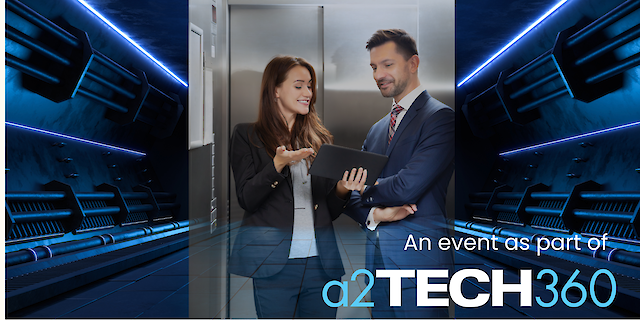 Woman introducing her company to the man